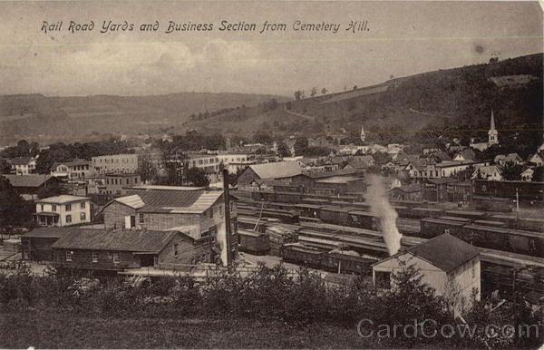 Rail Road Yards And Business Section From Cemetery Hill Sidney New York