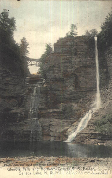Glenora Falls And Northern Central R. R. Bridge Seneca Lake New York