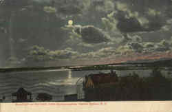 Moonlight On The Lake, Lake Winnipesaukee Postcard