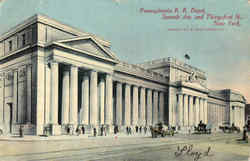 Pennsylvania R. R. Depot, Seventh Ave. and Thirty first St Postcard