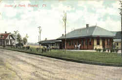 Depot & Park Bristol, CT Postcard Postcard