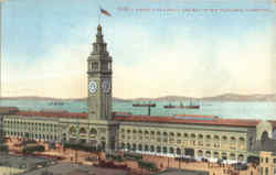 Union Perry Depot And Bay Of San Francisco Postcard