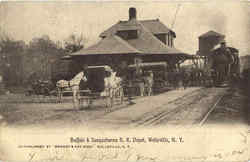Buffalo & Susquehanna R. R. Depot Wellsville, NY Postcard Postcard