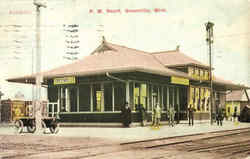 P. M. Depot Greenville, MI Postcard Postcard