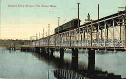 Slade's Ferry Bridge Fall River Massachusetts Postcard Postcard