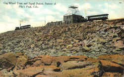 Cog Wheel Train And Signal Station Pikes Peak, CO Postcard Postcard
