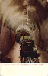 Electric Locomotive In Underground Tunnel Chicago, IL Postcard Postcard