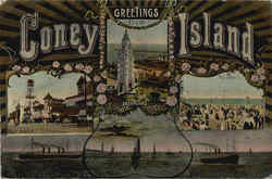 Greetings From Coney Island New York Postcard Postcard