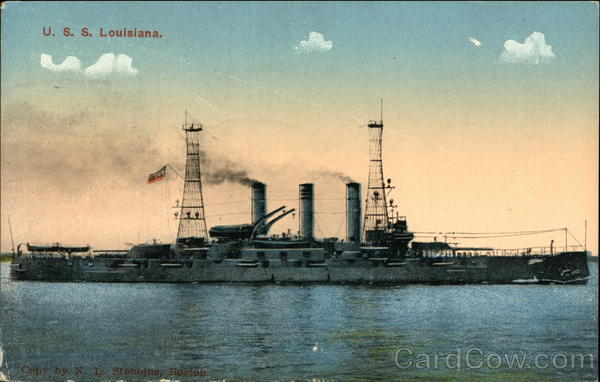 USS Louisiana on the Water Battleships