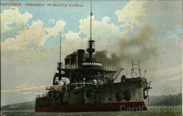 Battleship Nebraska in Seattle Harbor Battleships