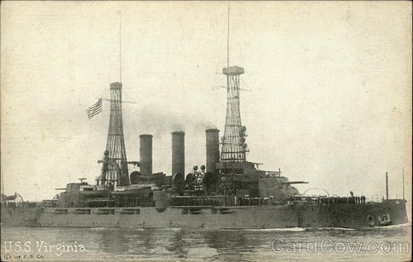 USS Virginia on the Water Battleships