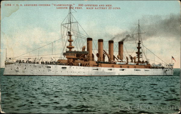 1284 - U. S. armored cruiser Washington Ships