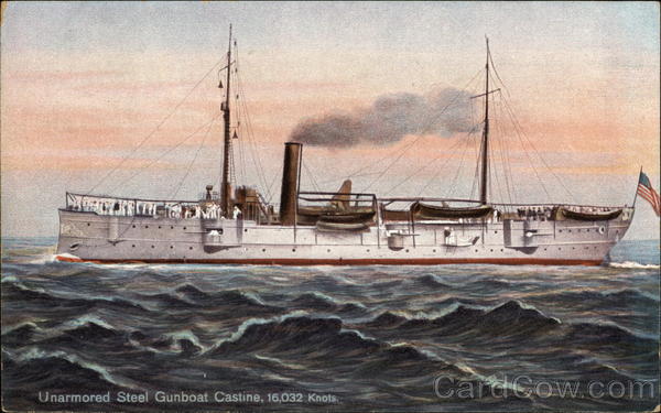 Unarmored Steel Gunboat Castine, 16.032 Knots Ships