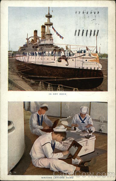 In Dry Dock, Writing Letters Home Ships