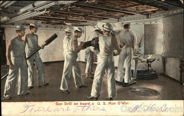 Gun Drill on board a US Man O'War Navy