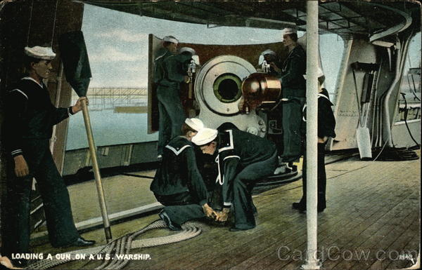 Loading a Gun on a U.S. Warship Navy