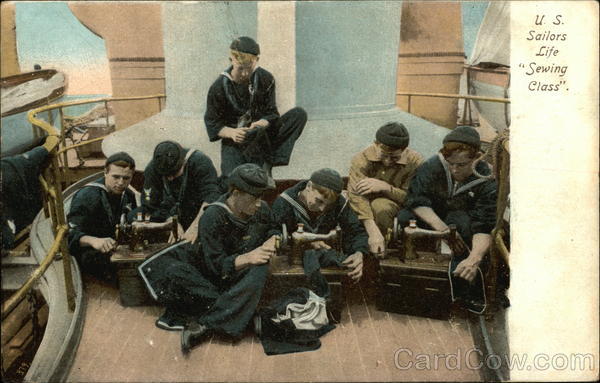 US Sailors Llife Sewing Class Navy