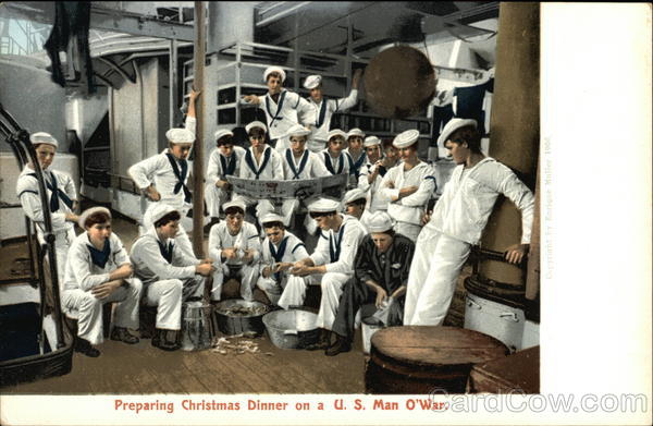 Preparing Christmas Dinner ona U. S. Man O'War Navy