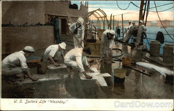 U.S. Sailors Life Washday Navy