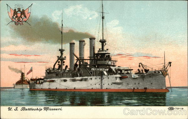 US Battleship Missouri on the Water Ships