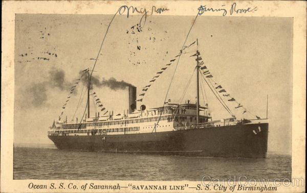 Ocean SS Co. of Savannah - Savannah Line - SS City of Birmingham