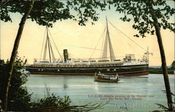 CPR Str. Alberta Passing Up the Channel Boats, Ships