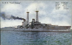 USS "North Dakota" Postcard