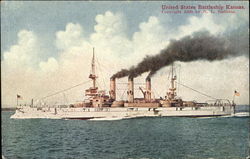 United States Battleship Kansas Postcard