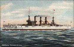 Battleship Vermont, 18 Knots Battleships Postcard Postcard