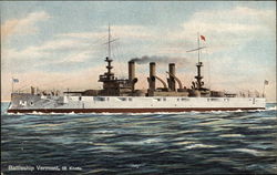 Battleship Vermont, 18 Knots Postcard