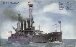 USS "Louisiana" Postcard