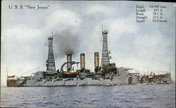 U.S.S. New Jersey Battleships Postcard Postcard