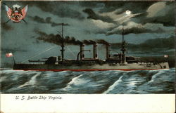 U.S. Battle Ship Virginia Battleships Postcard Postcard