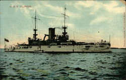 USS Illinois on the Water Battleships Postcard Postcard
