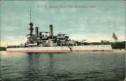 USS Oregon, Navy Yard, Bremerion, Washington Postcard