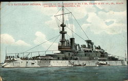 U.S. Battleship Indiana Postcard