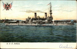 U.S.S. Indiana Battleships Postcard Postcard