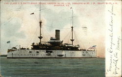 2nd class U.S. battleship Texas Postcard