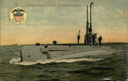 One of the Latest Type U.S. Submarine Boats Ships Postcard Postcard