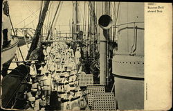 Bayonet Drill Aboard Ship Postcard