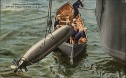 Rescuing a Torpedo After Practice by USS Utah Postcard