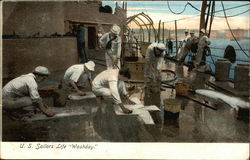 U.S. Sailors Life "Washday" Postcard
