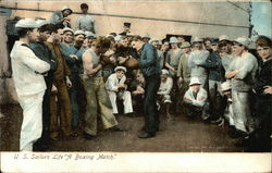U.S. Sailors Life "A Boxing Match" Postcard