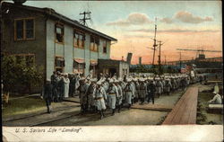 US Sailors Life "Landing" Postcard