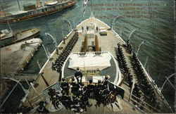 Quarter Deck, US Battleship Illinois Navy Postcard Postcard