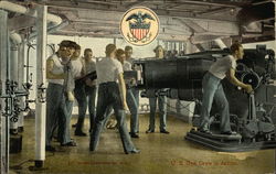 U.S. Gun Crew in Action Navy Postcard Postcard