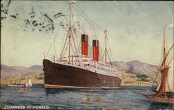 Cunarder at Monaco Postcard