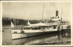 9758 - Ouchy, Débarcadère et Bateau « Evian » Postcard