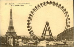 La Grande Roue et la Tour Eiffel Postcard