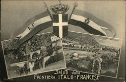 Saluti dalla Frontiera Italo-Francese Postcard Postcard